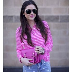 J.Crew Pink striped top